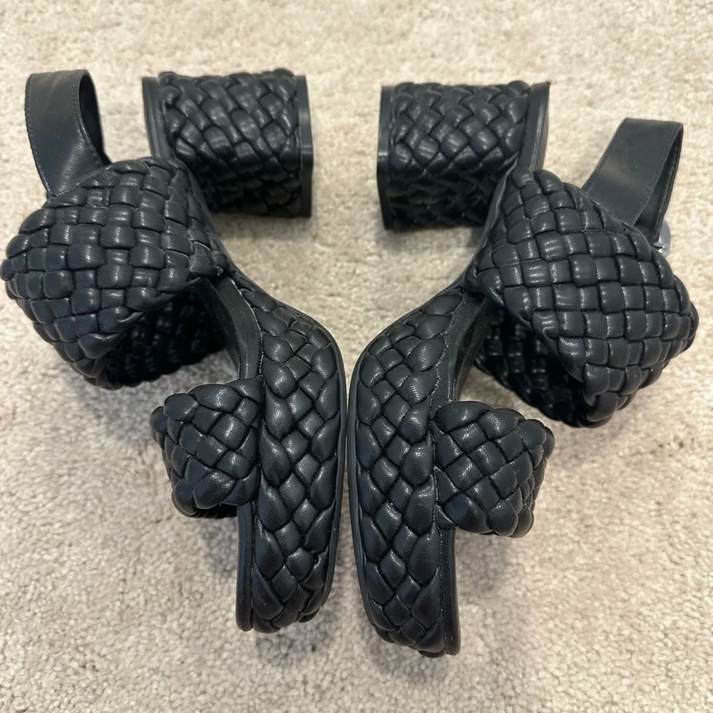 Aerosoles Camera Women's Heels Black Quilted Leather Size 7.5